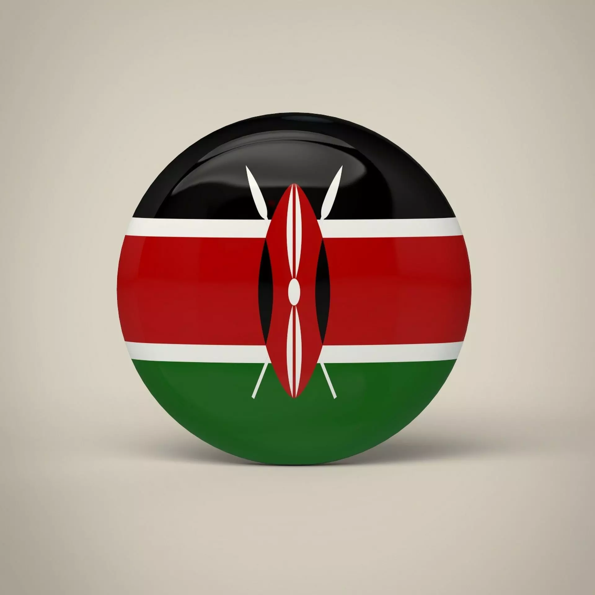 Kenya Badge Low-poly 3D model_0