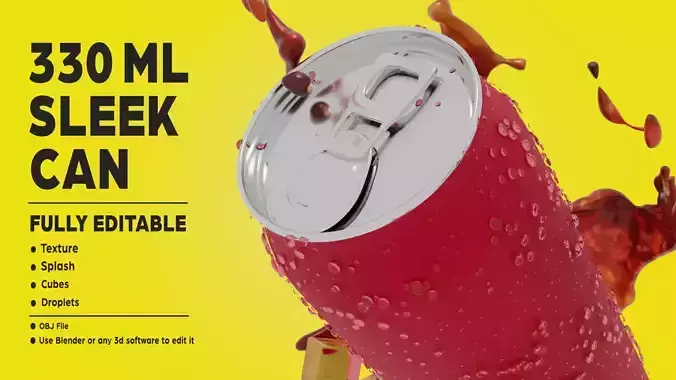 330 ml sleek can l 3d soda can mock up