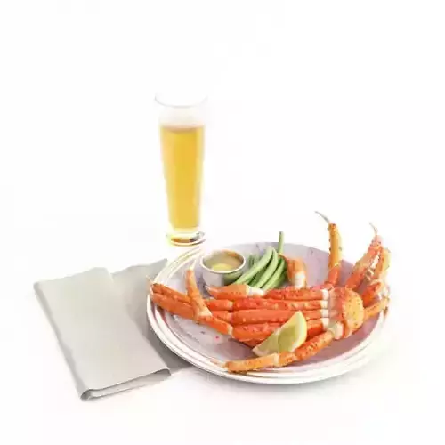 Dinner Food Set Seafood Beer