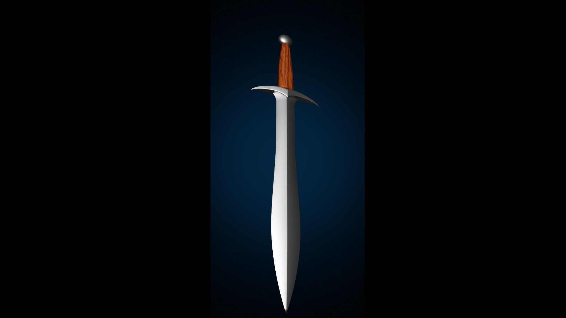 Sword from the trilogy of the Lord of the Rings movie Low-poly 3D model_2