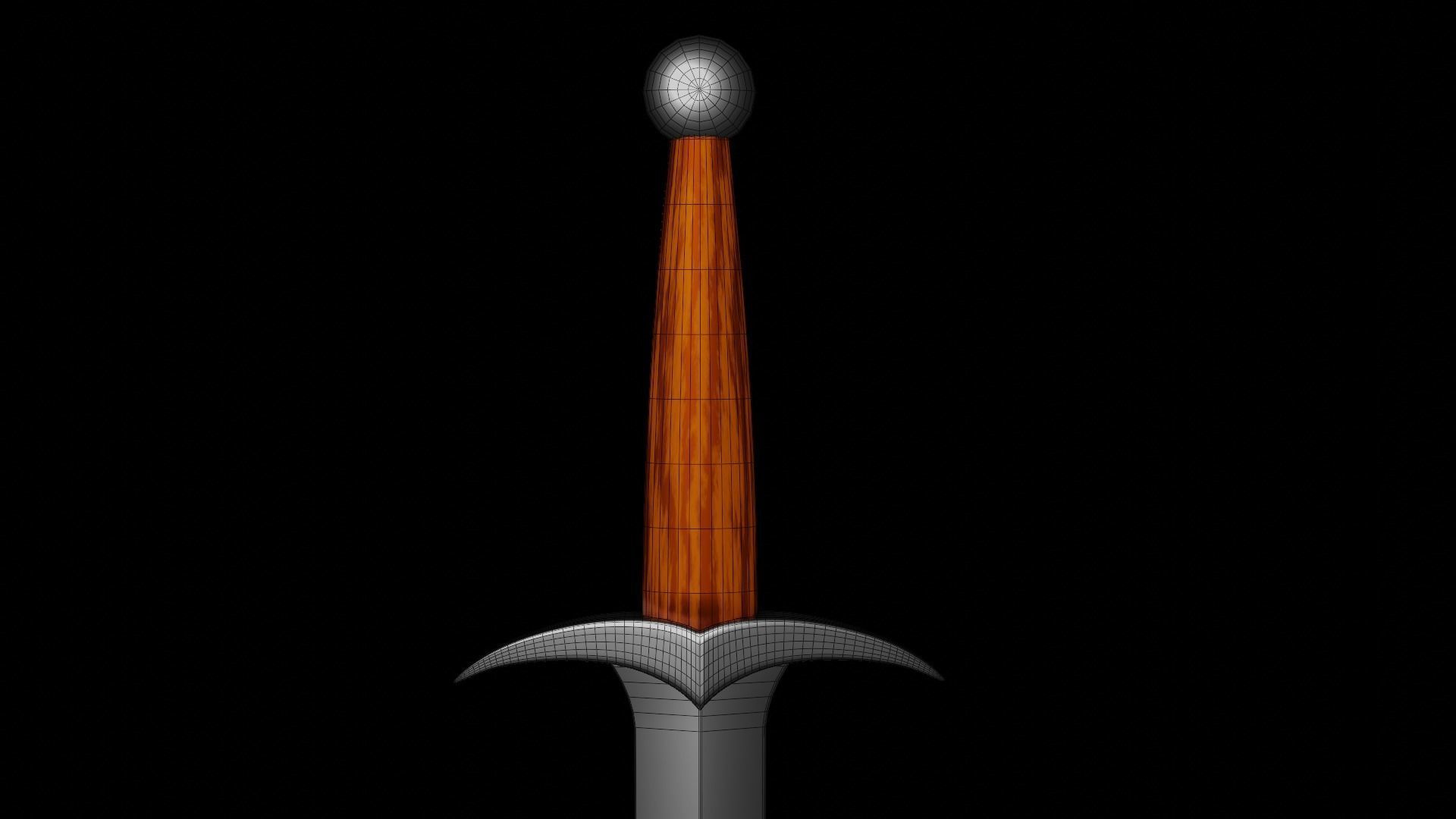 Sword from the trilogy of the Lord of the Rings movie Low-poly 3D model_5