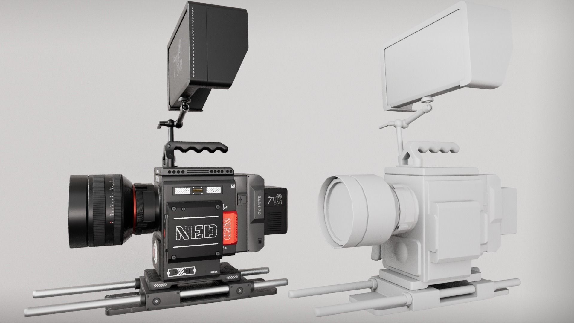 Cine-Camera Low-poly Low-poly 3D model_4
