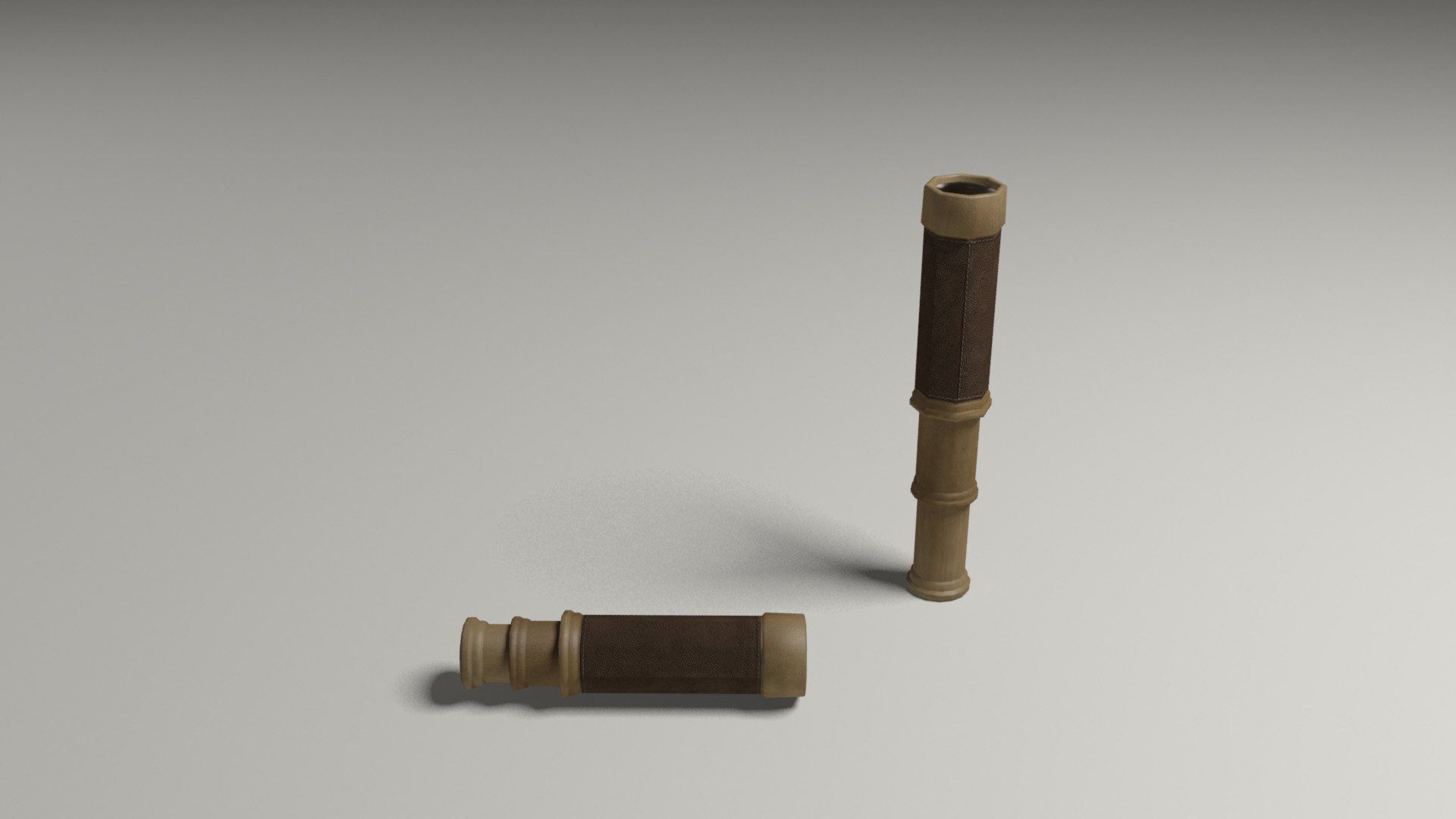 Pirate navigation telescope Low-poly 3D model_5