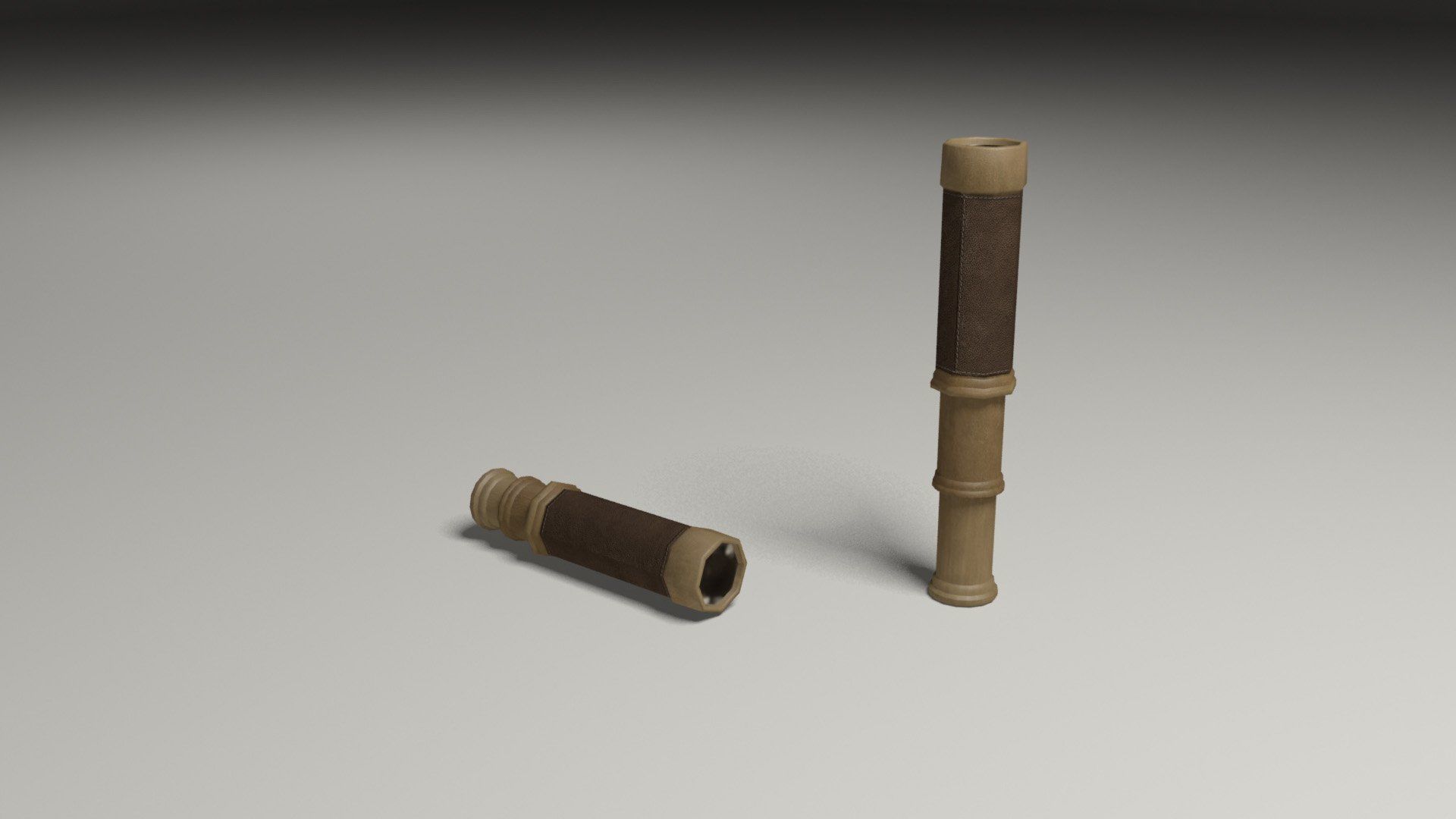 Pirate navigation telescope Low-poly 3D model_9