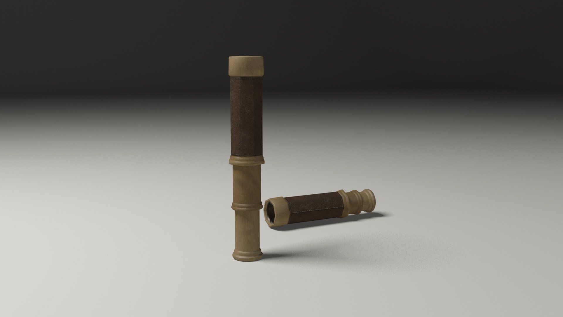 Pirate navigation telescope Low-poly 3D model_8