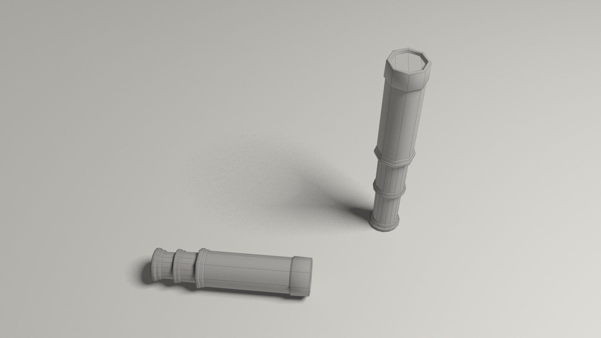 Pirate navigation telescope Low-poly 3D model_2