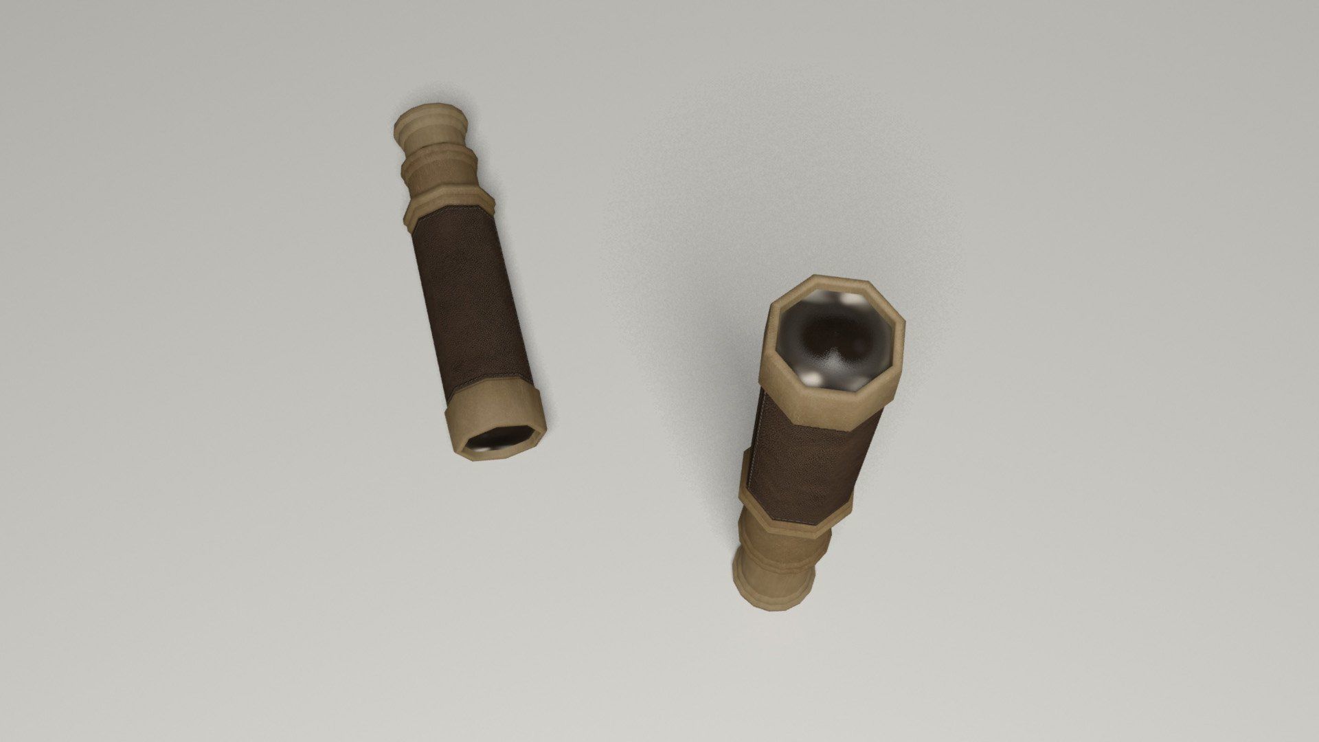 Pirate navigation telescope Low-poly 3D model_4