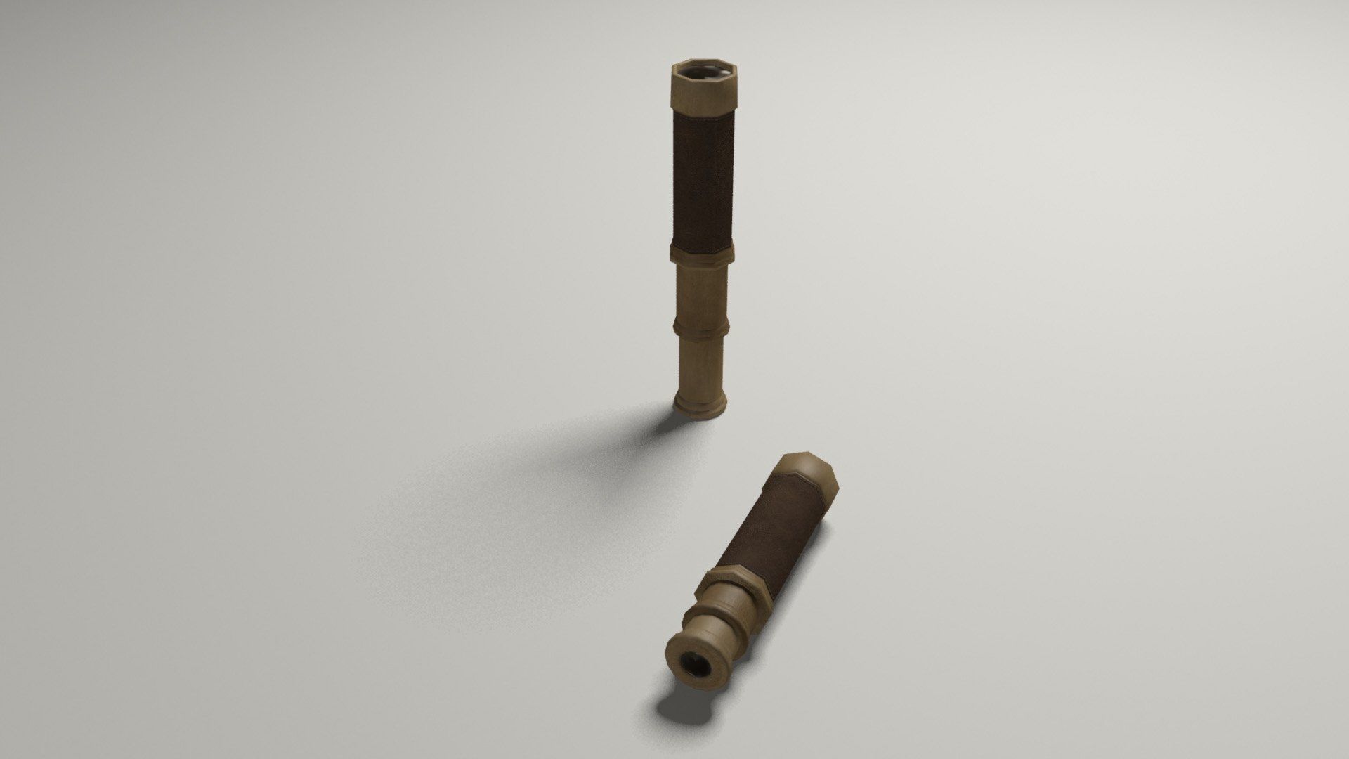 Pirate navigation telescope Low-poly 3D model_6