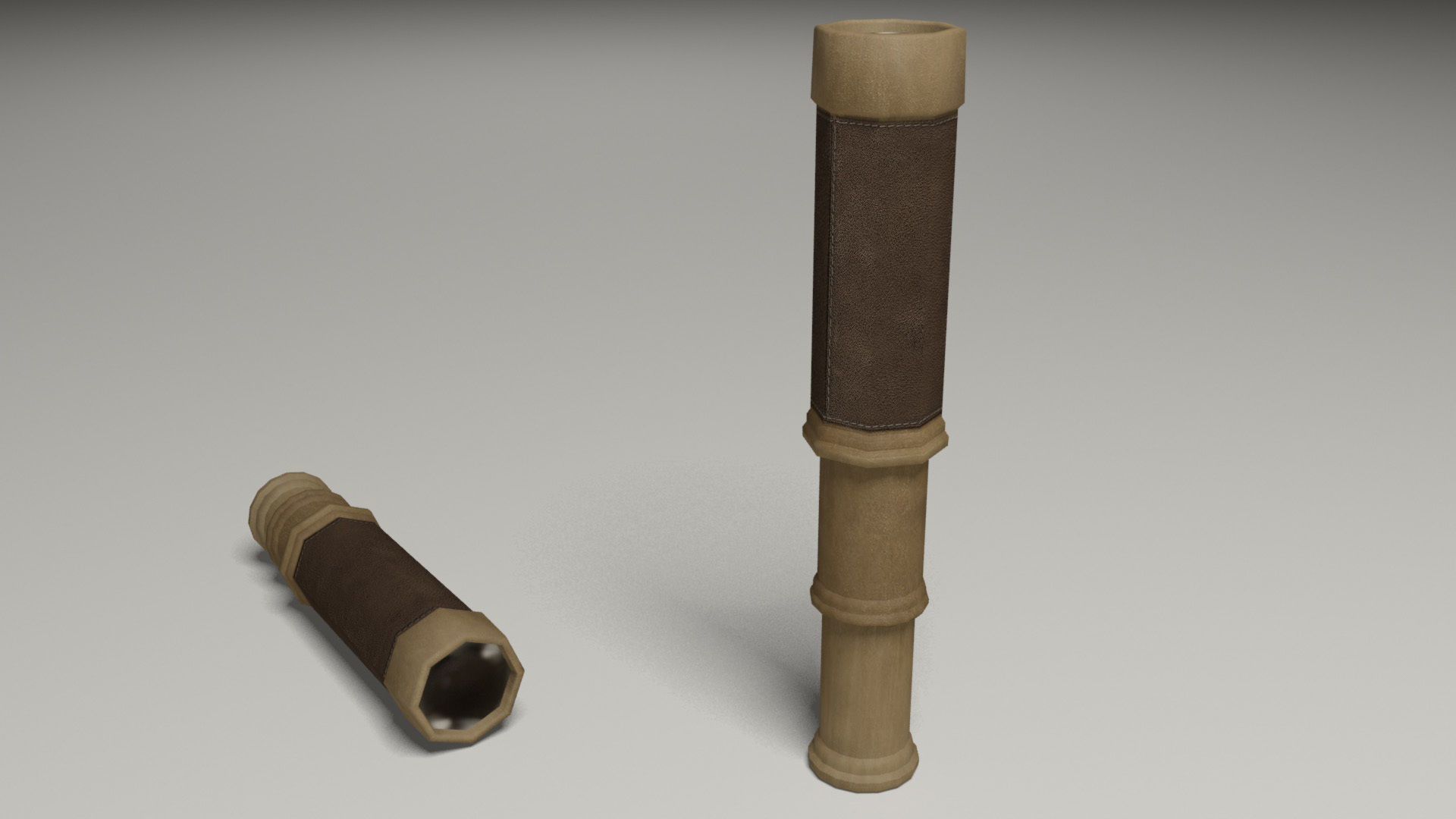 Pirate navigation telescope Low-poly 3D model_1