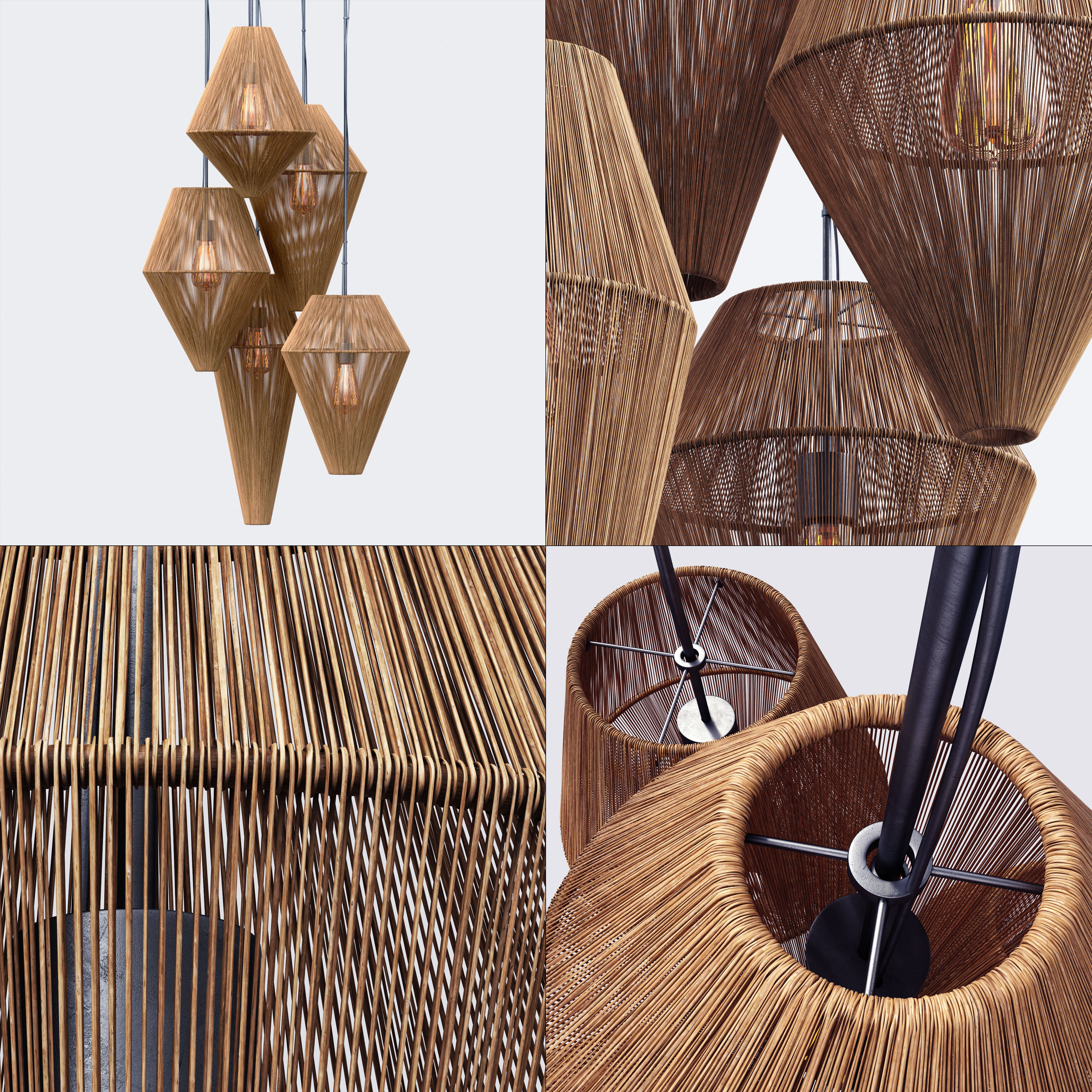 Lamp barrel big rattan n8 3D model_1