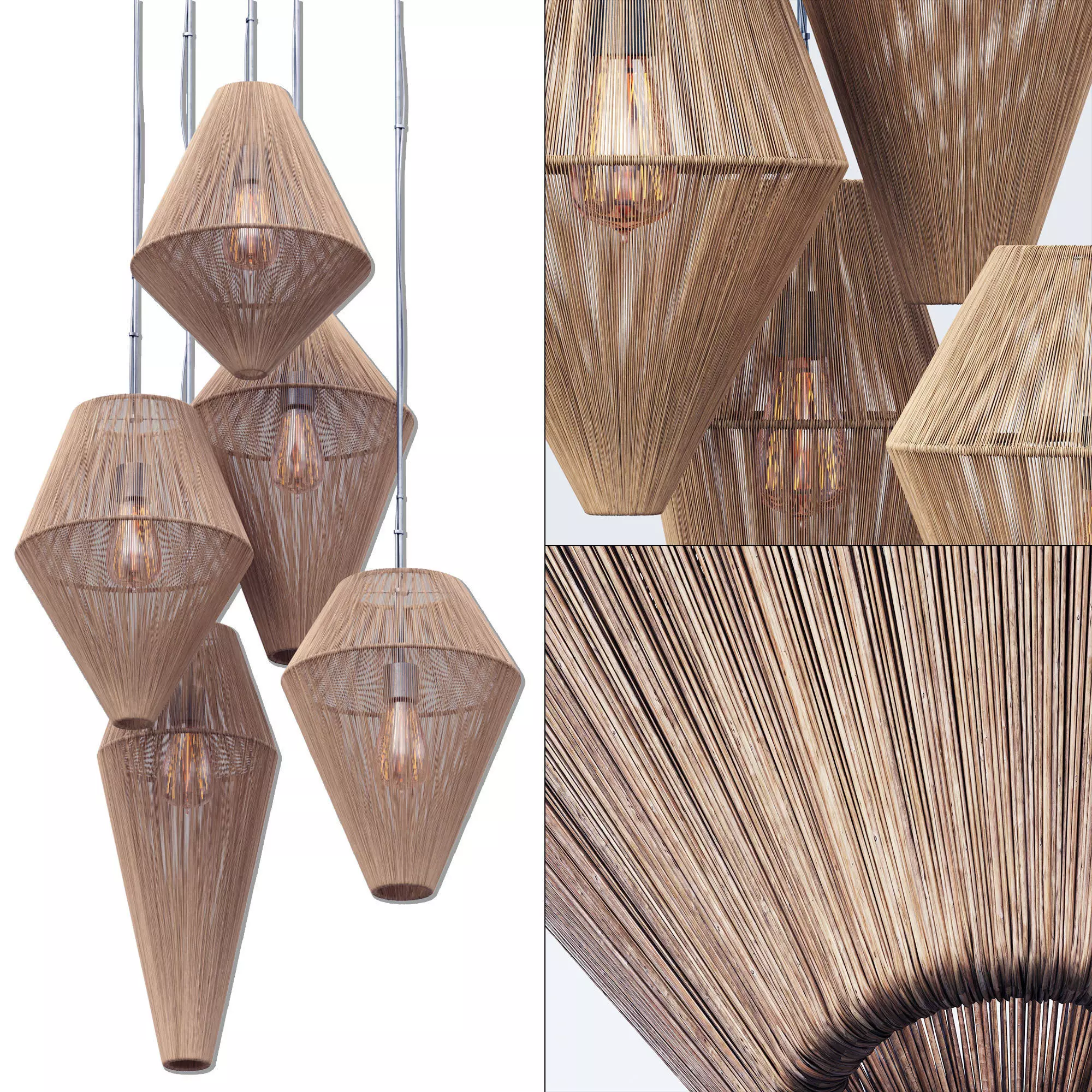 Lamp barrel big rattan n8 3D model_0