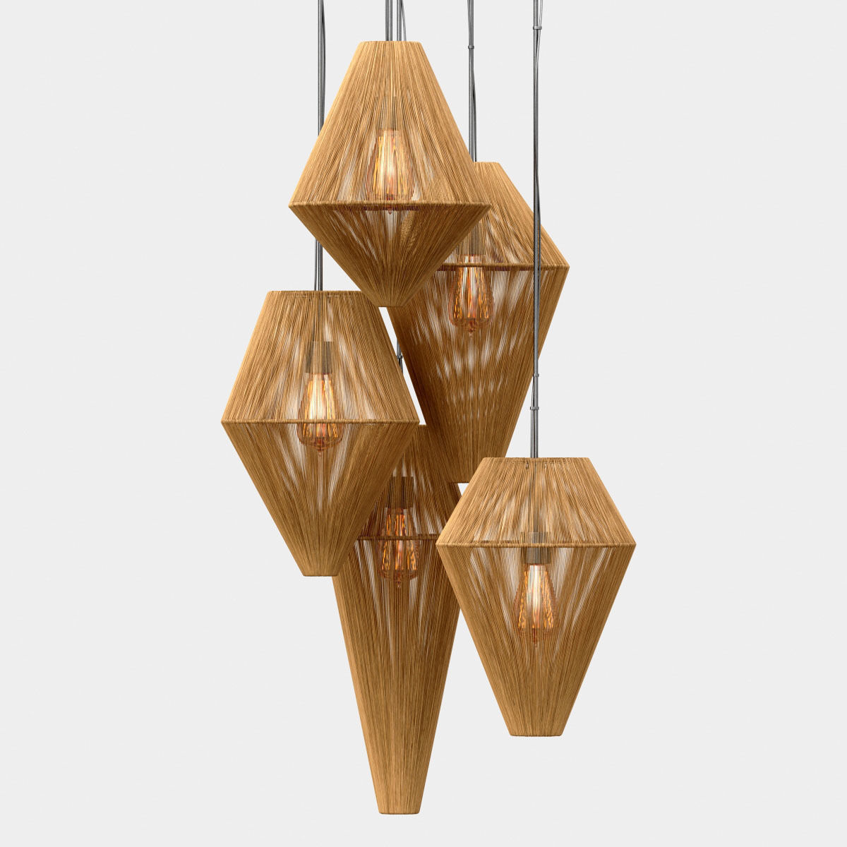 Lamp barrel big rattan n8 3D model_7