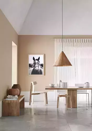 Realistic Interior Living Room with Accessories - Only Beige