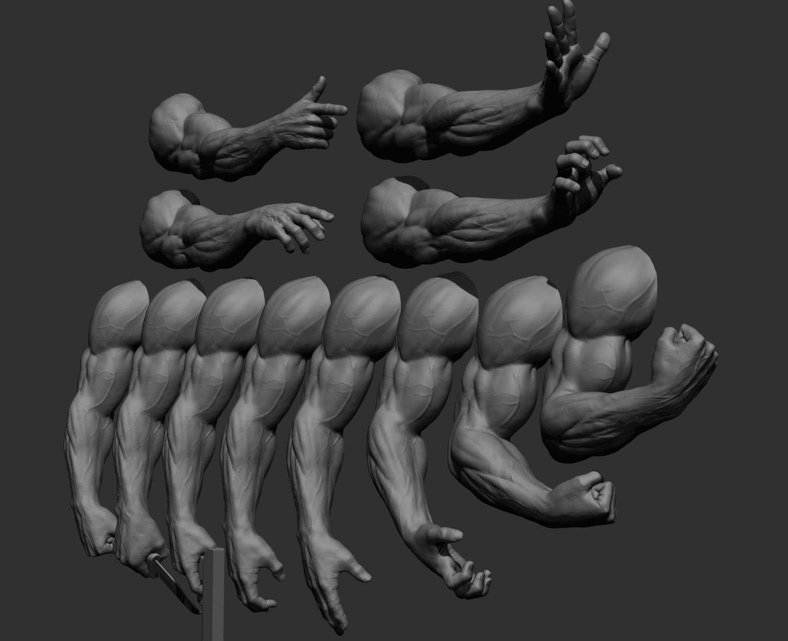 12 male arms 3D model_8