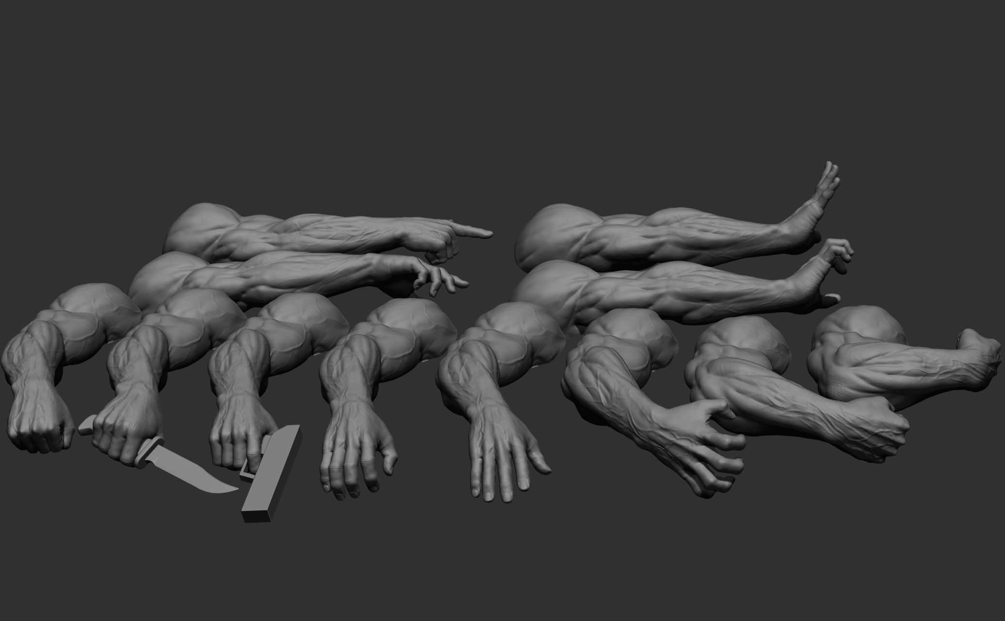 12 male arms 3D model_10