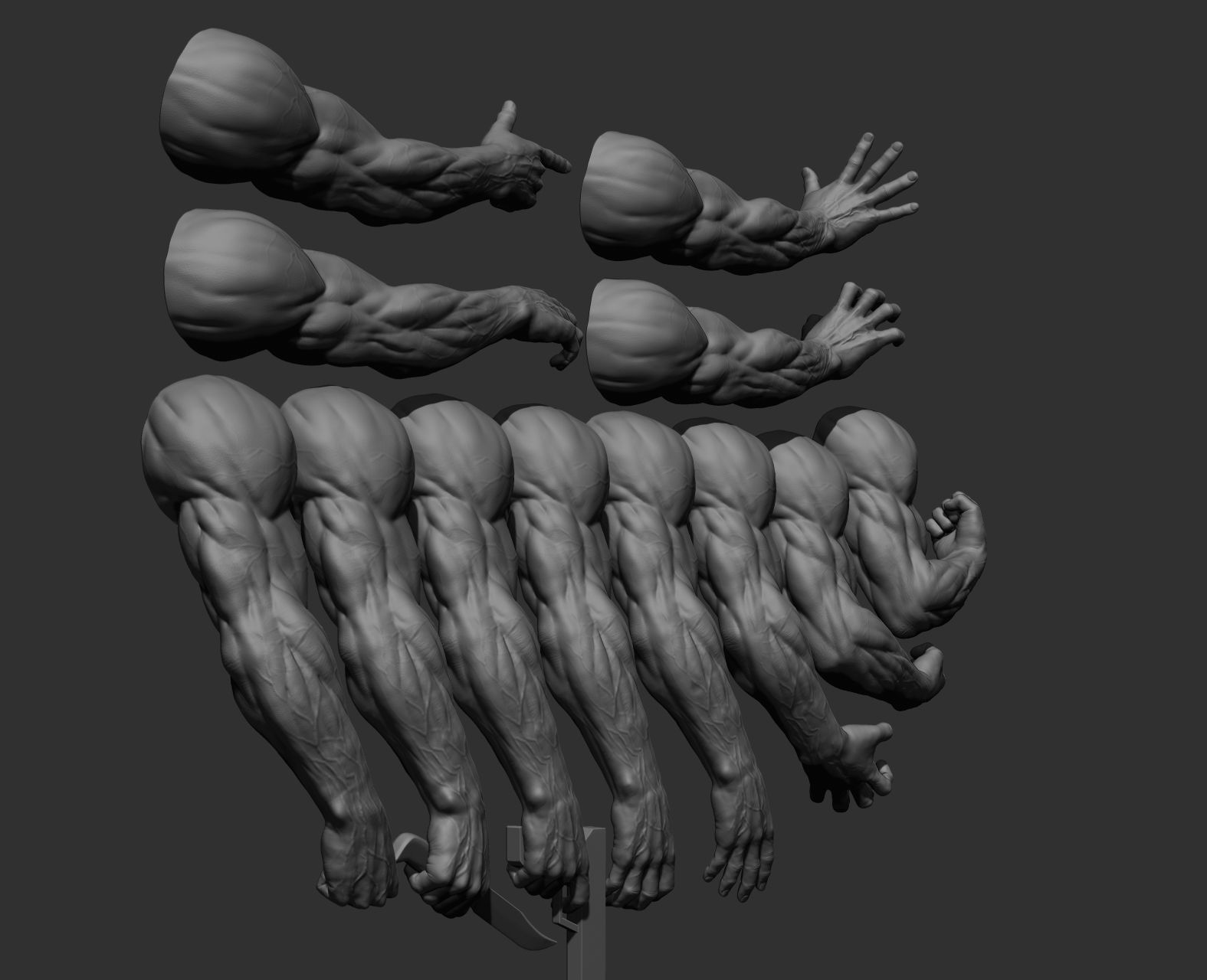 12 male arms 3D model_9
