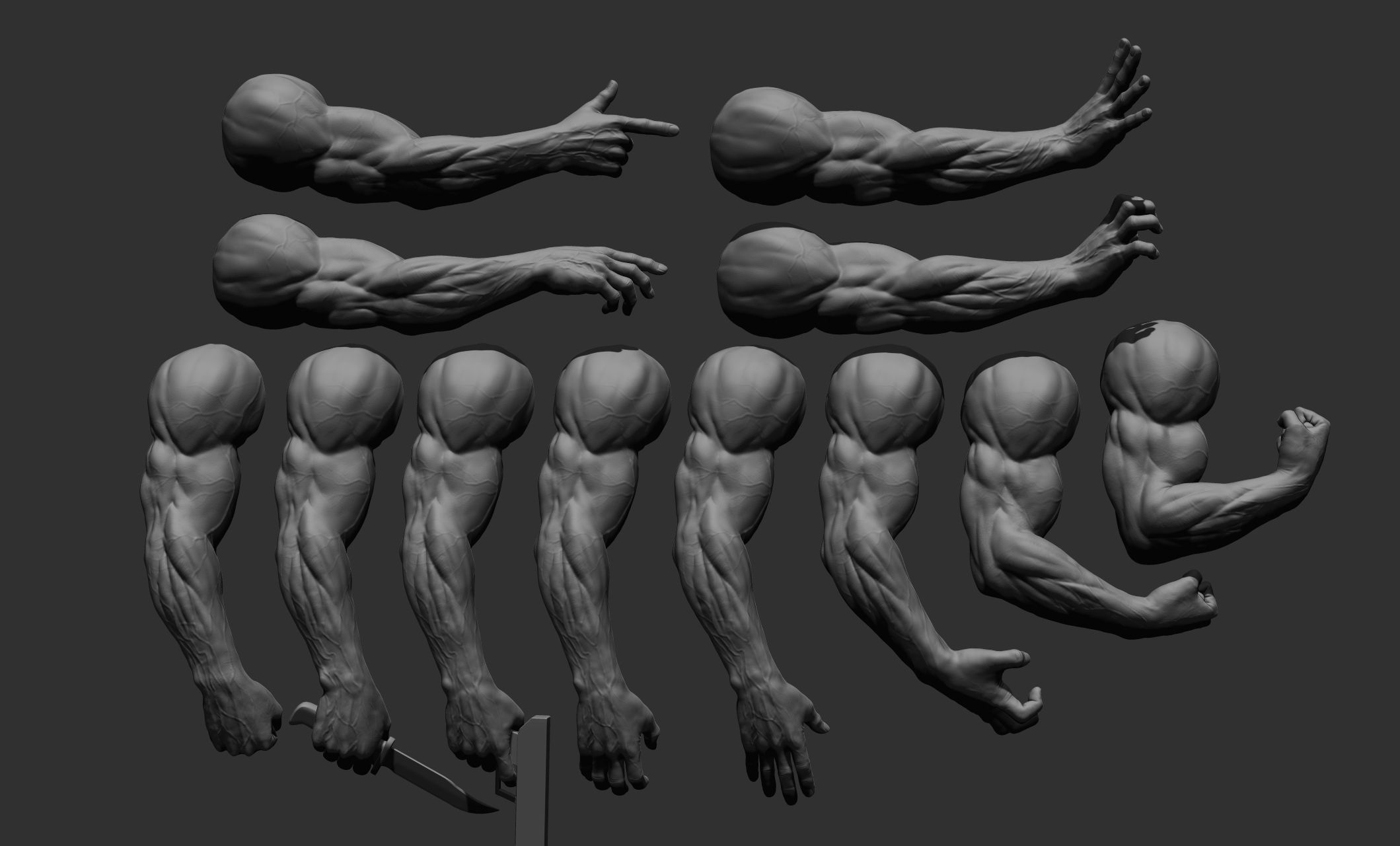 12 male arms 3D model_11