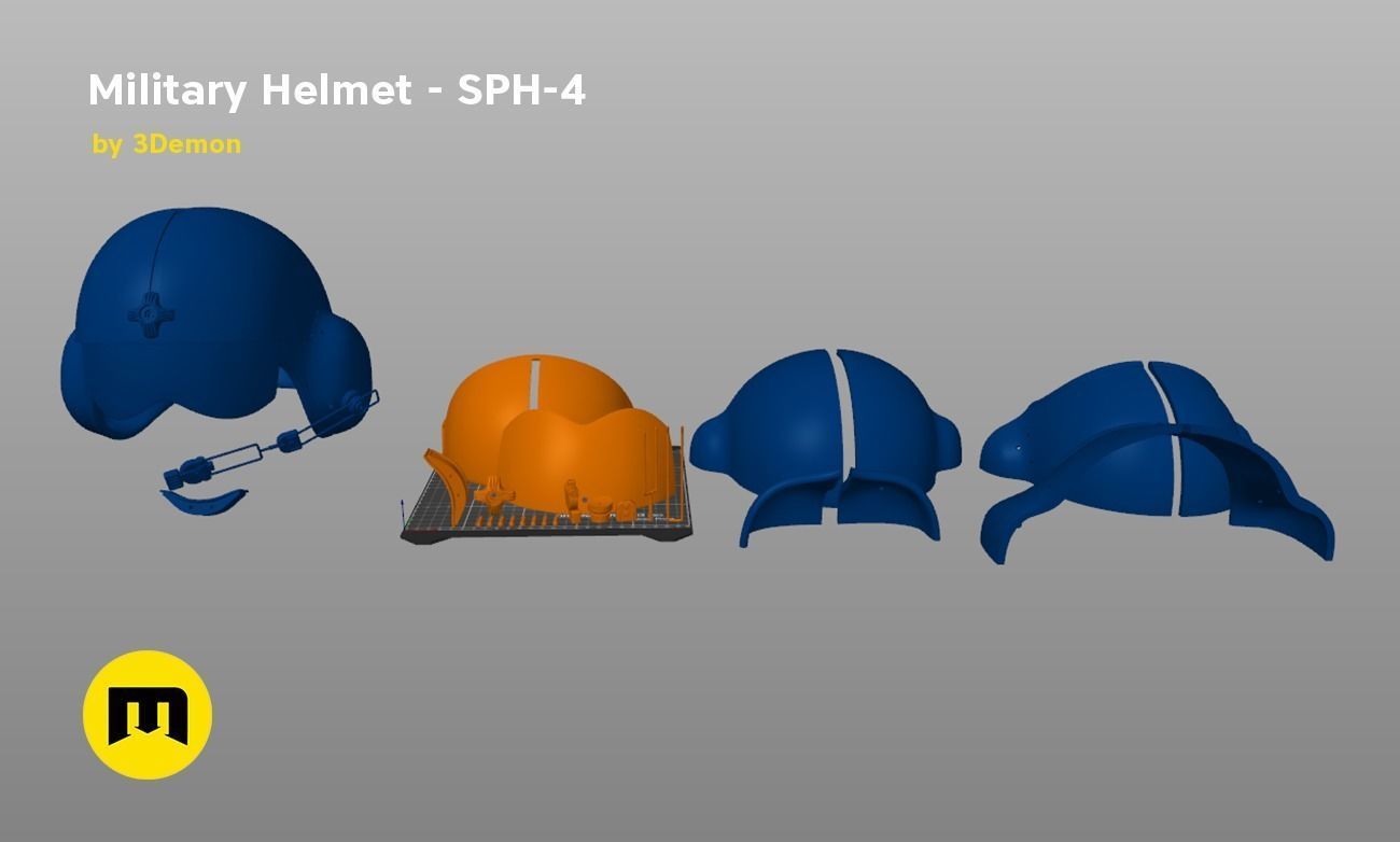 Military helmet AM-95 and SPH-4 3D print model_8