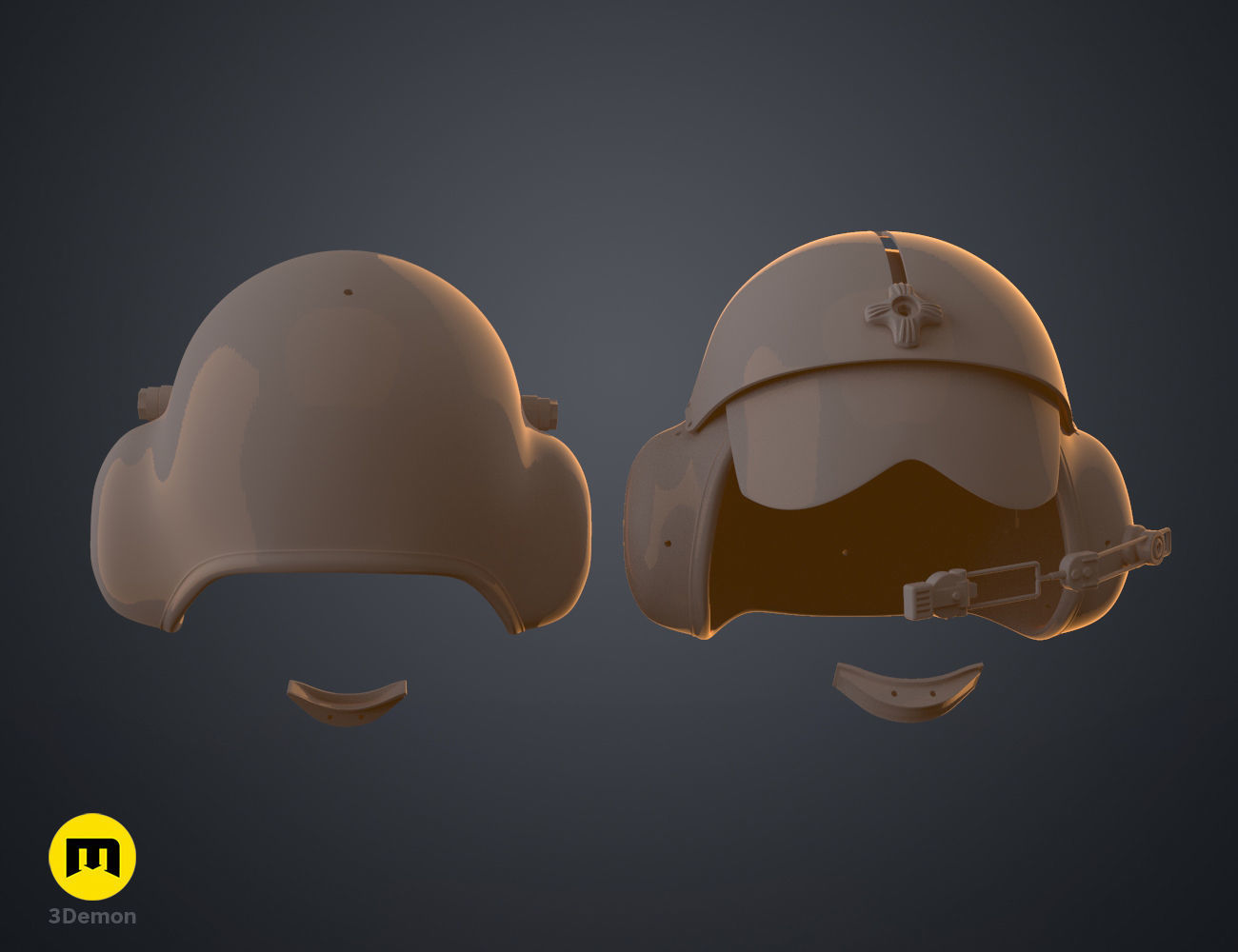 Military helmet AM-95 and SPH-4 3D print model_3
