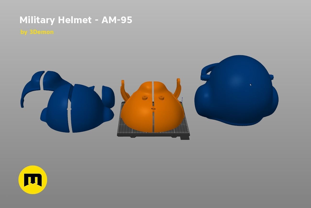 Military helmet AM-95 and SPH-4 3D print model_9