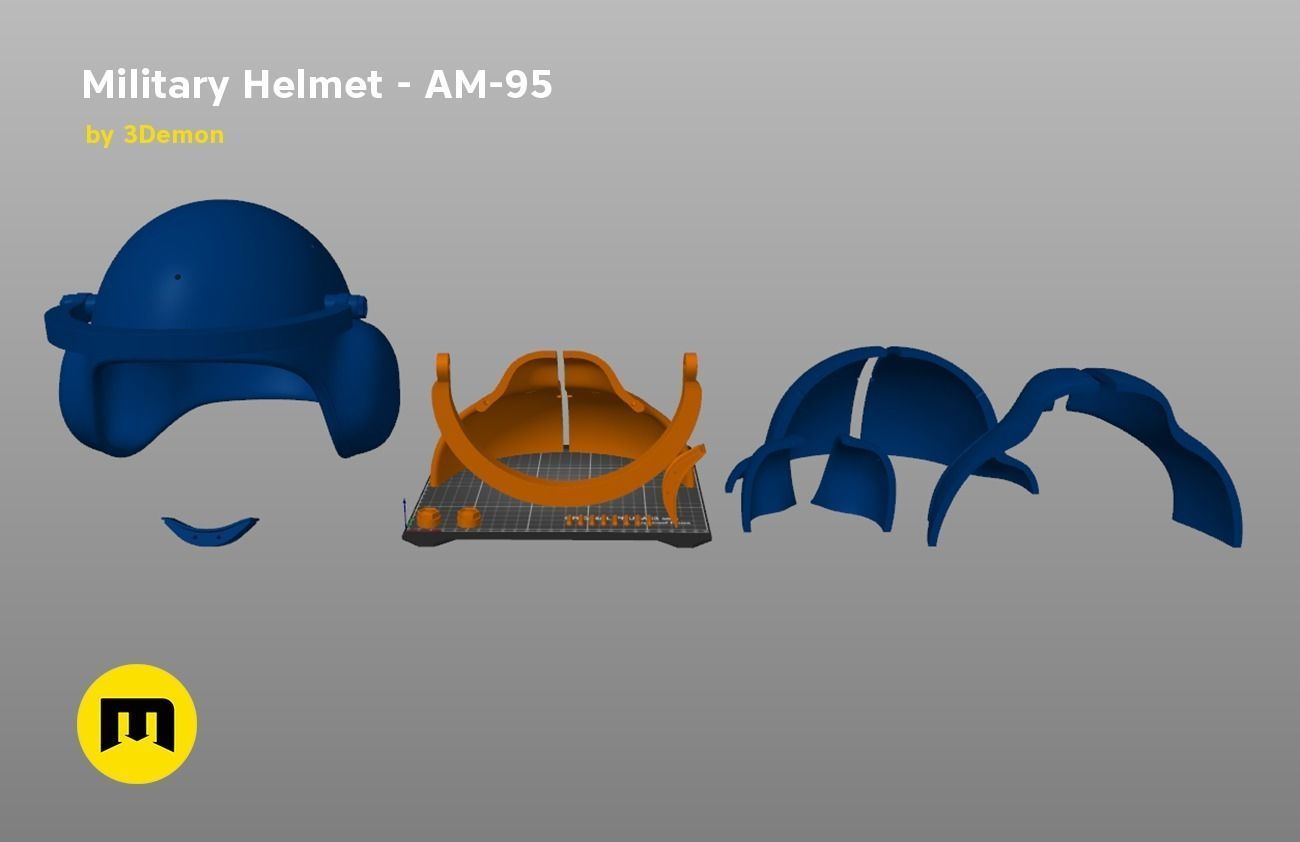 Military helmet AM-95 and SPH-4 3D print model_6