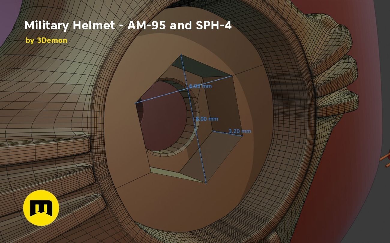Military helmet AM-95 and SPH-4 3D print model_5