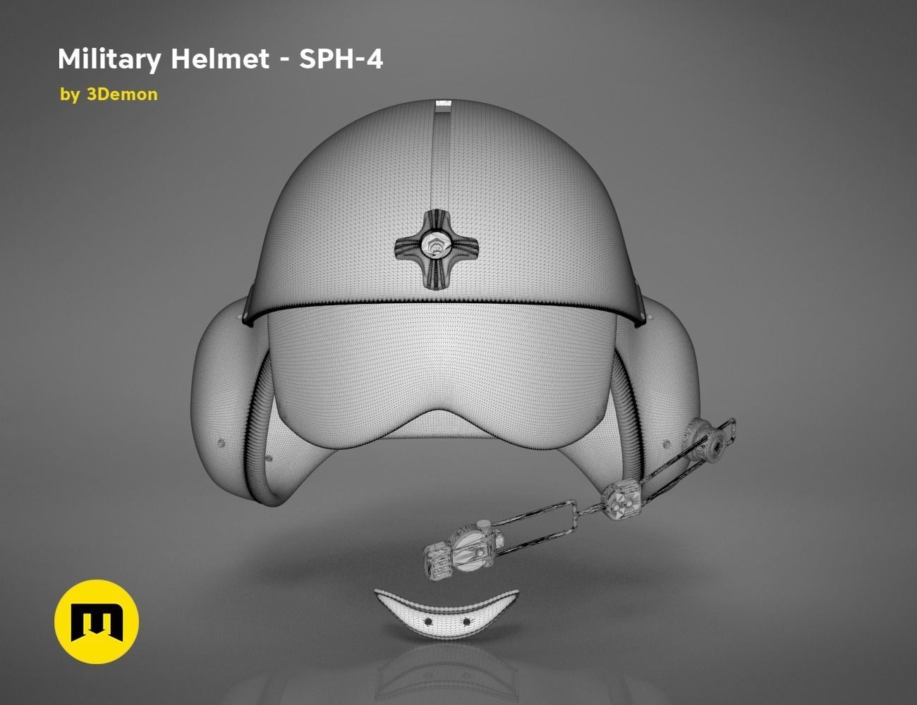 Military helmet AM-95 and SPH-4 3D print model_18