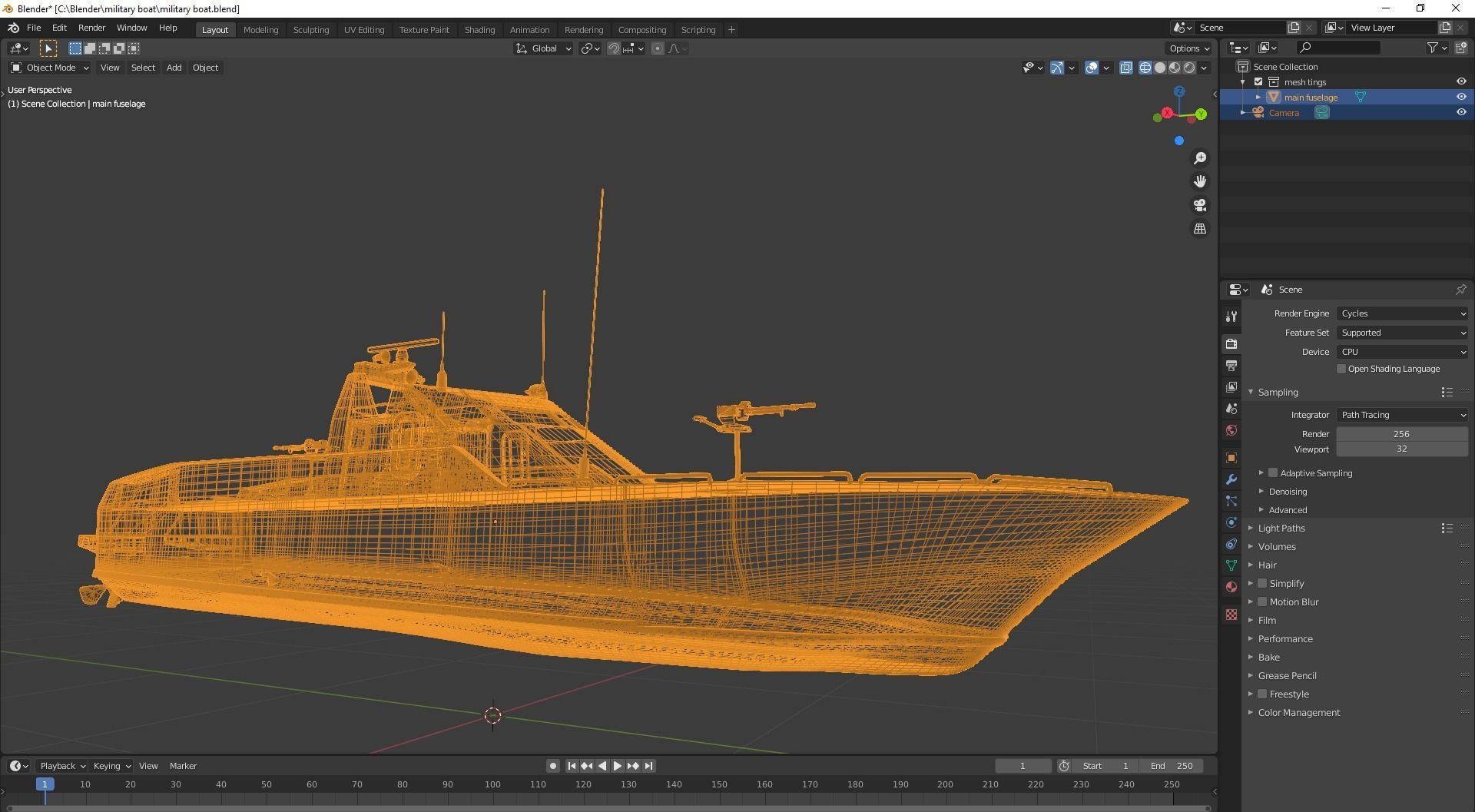 Military Patrol Boat Low-poly 3D model_3