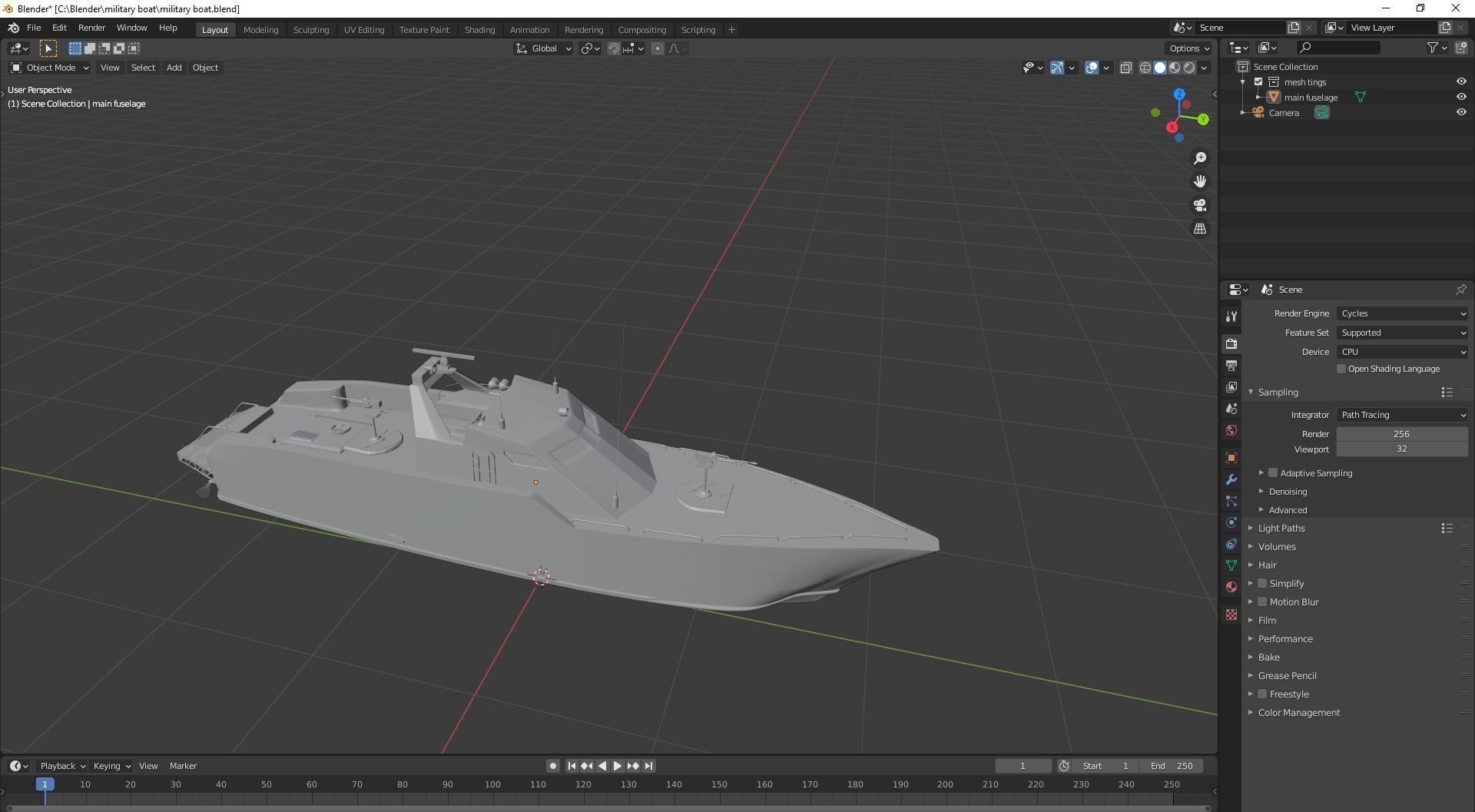 Military Patrol Boat Low-poly 3D model_4