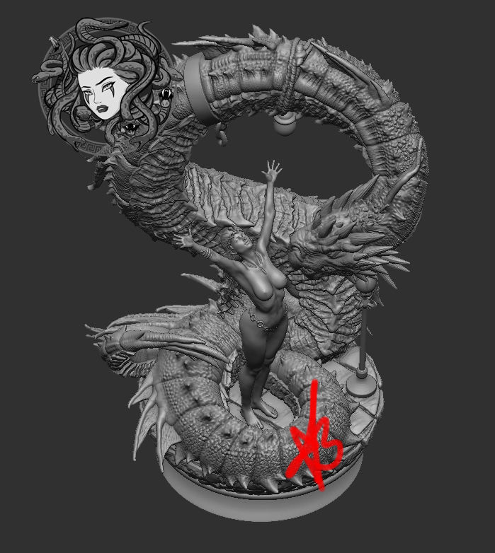 GIRL AND DRAGON BY CREATIVE GEEK MB 3D print model_7