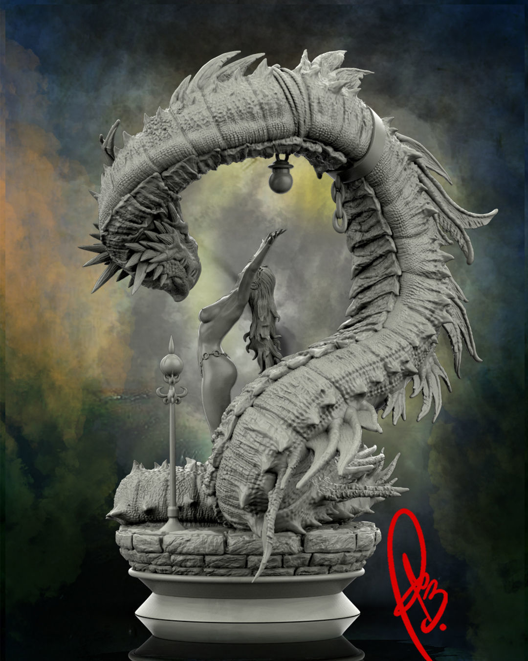 GIRL AND DRAGON BY CREATIVE GEEK MB 3D print model_3