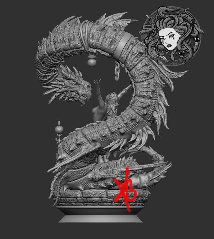 GIRL AND DRAGON BY CREATIVE GEEK MB 3D print model_8