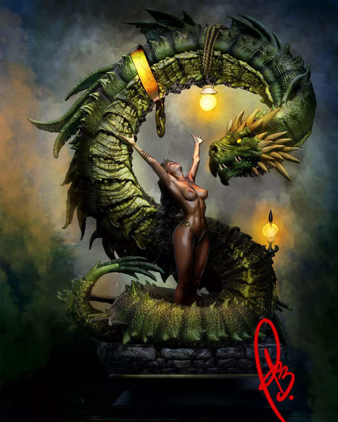 GIRL AND DRAGON BY CREATIVE GEEK MB 3D print model_0