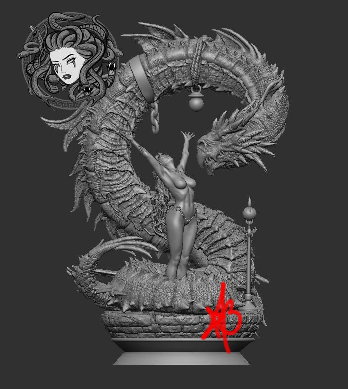 GIRL AND DRAGON BY CREATIVE GEEK MB 3D print model_5
