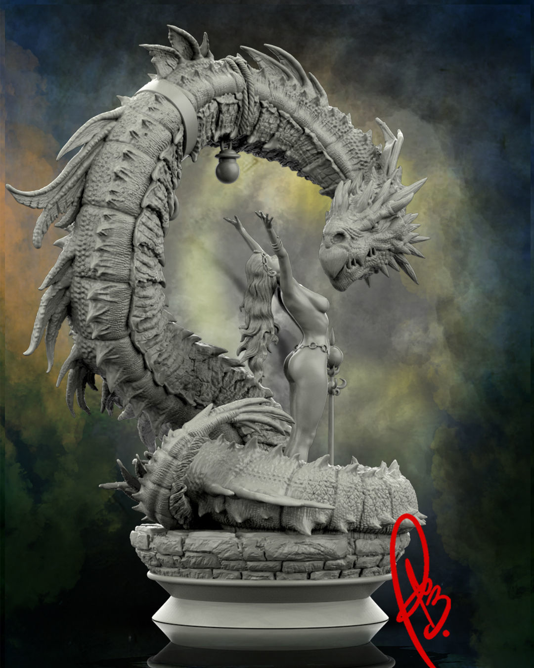 GIRL AND DRAGON BY CREATIVE GEEK MB 3D print model_4