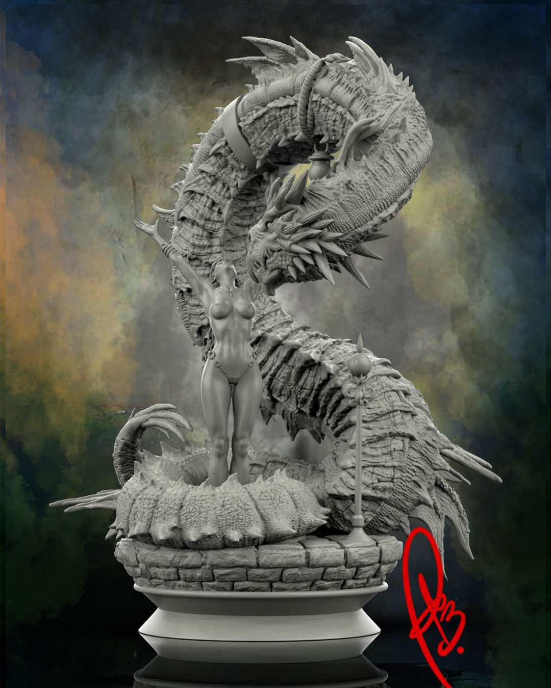 GIRL AND DRAGON BY CREATIVE GEEK MB 3D print model_2