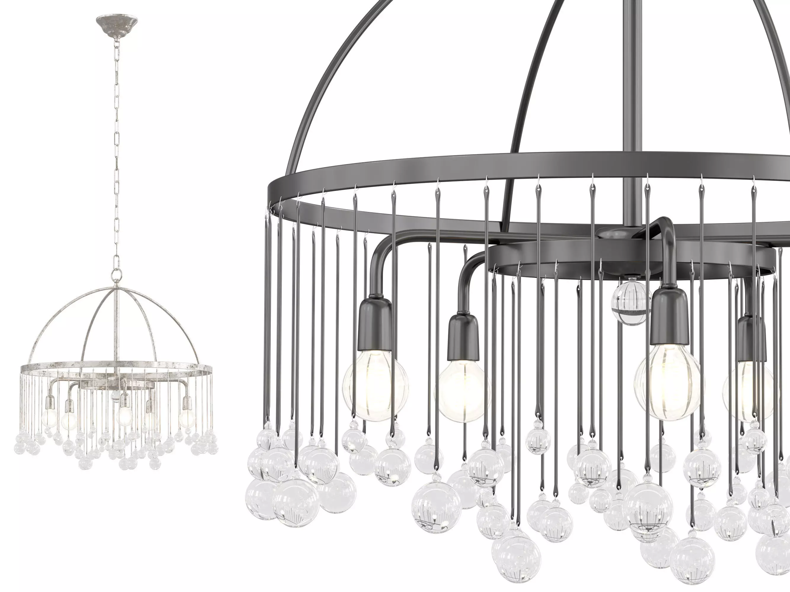 Aubrey Round Chandelier 2 tier 3D model_0