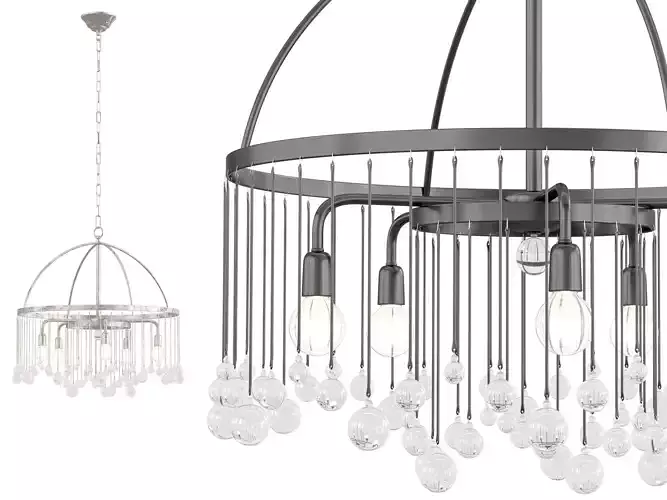 Aubrey Round Chandelier 2 tier 3D model