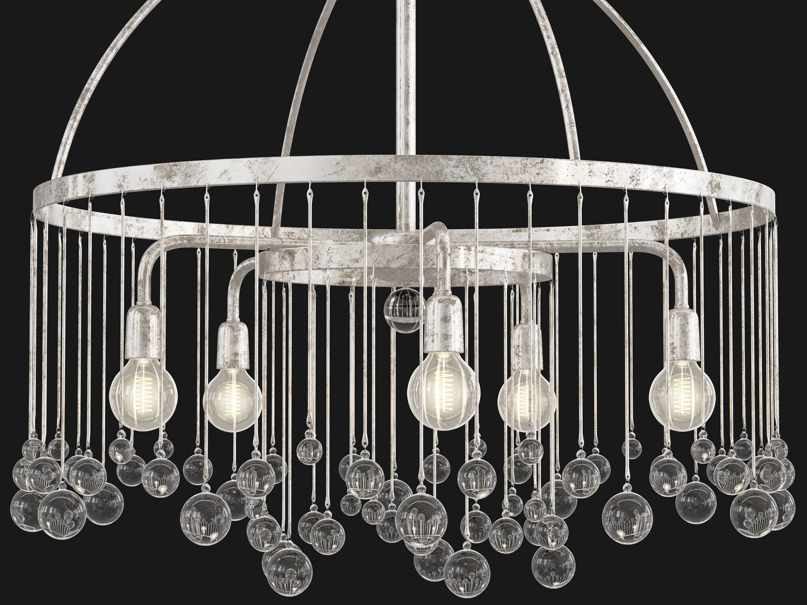 Aubrey Round Chandelier 2 tier 3D model_4