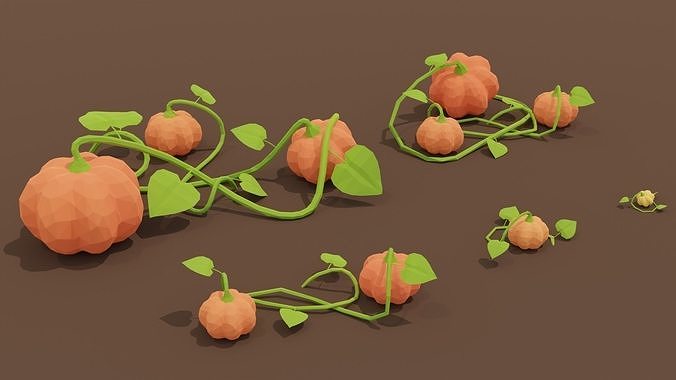 Simple pumpkins Low-poly 3D model
