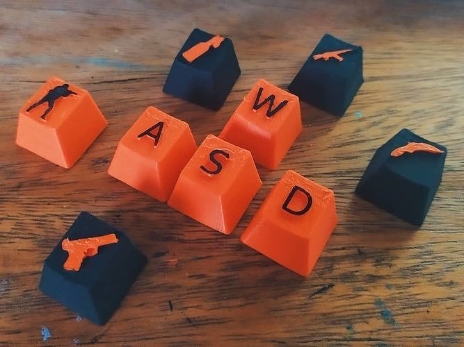 Keycaps from CSGO Counter Strike Global Offensive 3D print model