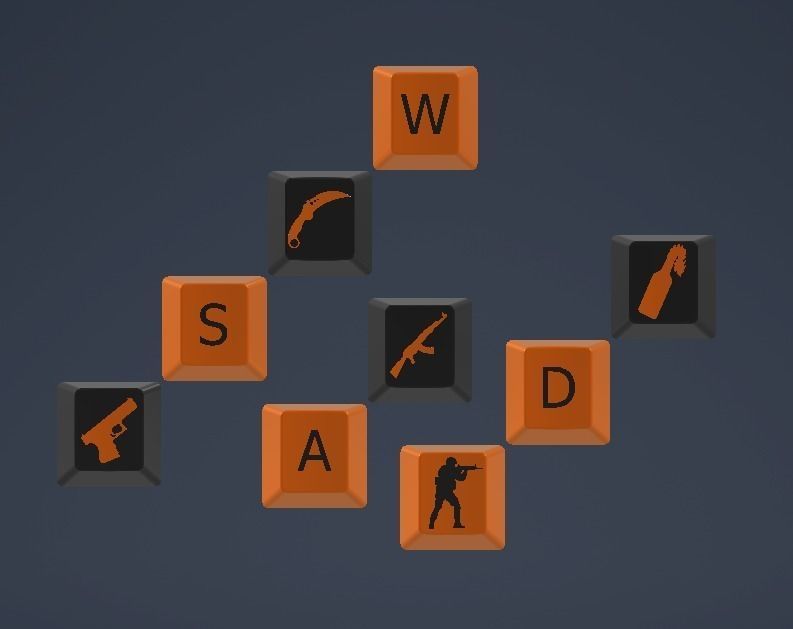 Keycaps from CSGO Counter Strike Global Offensive 3D print model_9