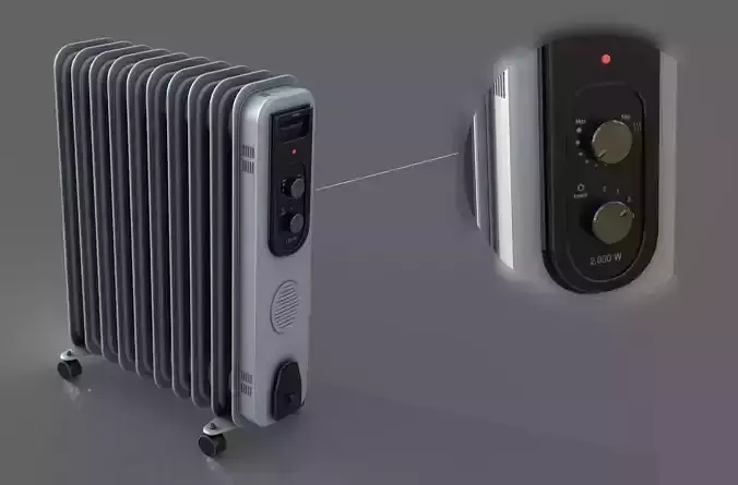 Oil Radiator Low-poly 3D model
