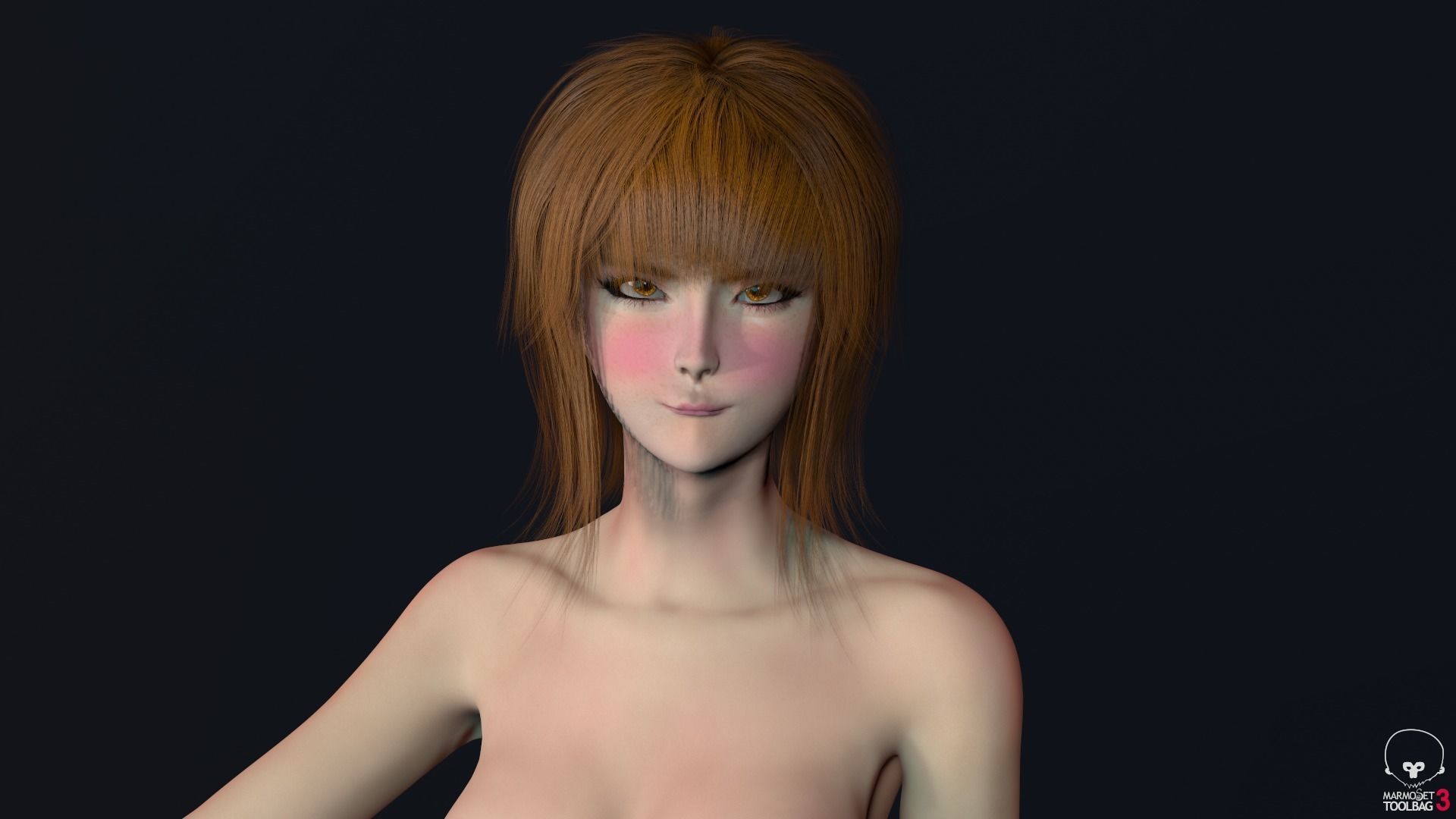 Shcool Girl GAME READY 3D Character Low-poly 3D model_11