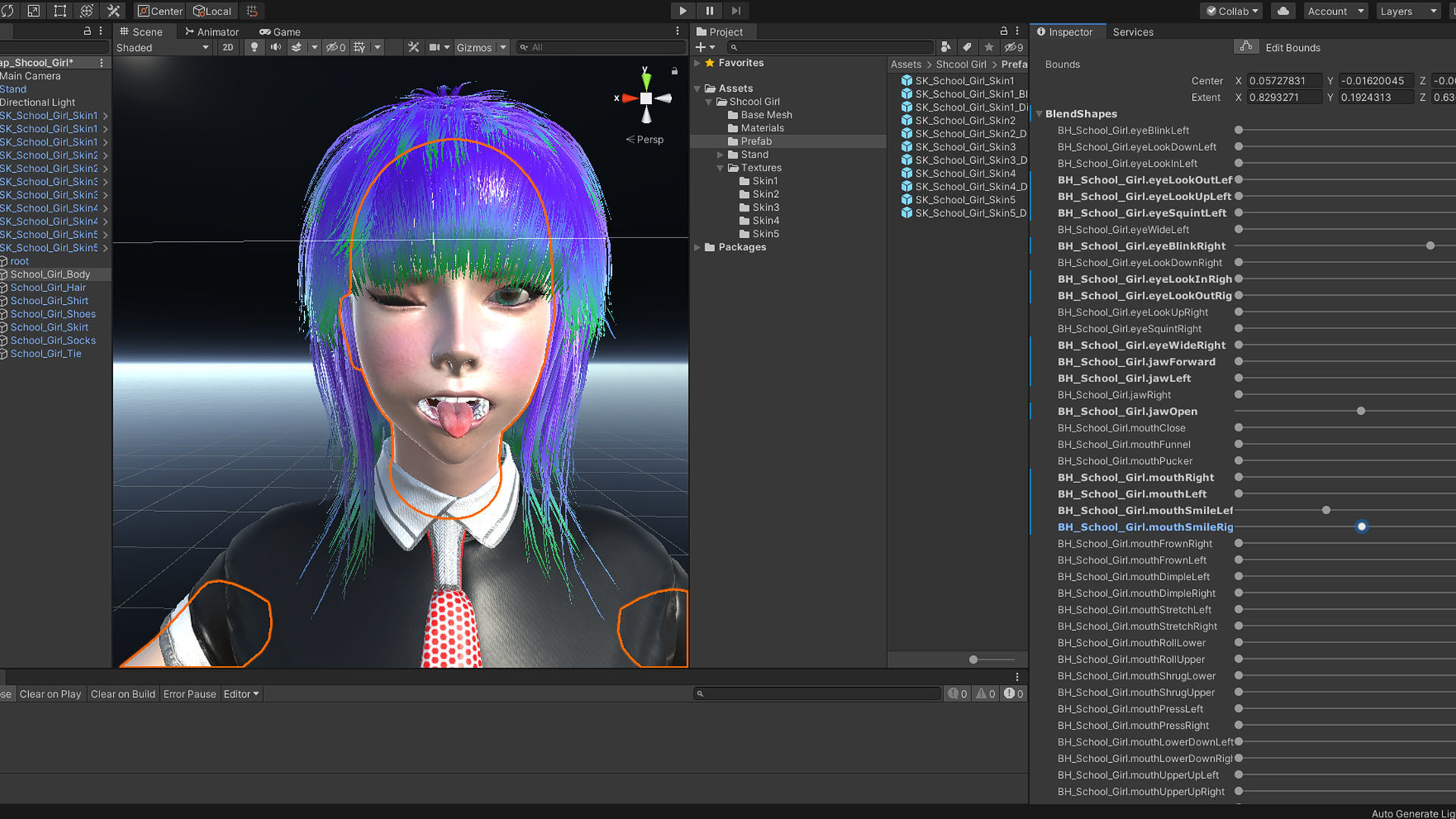 Shcool Girl GAME READY 3D Character Low-poly 3D model_29