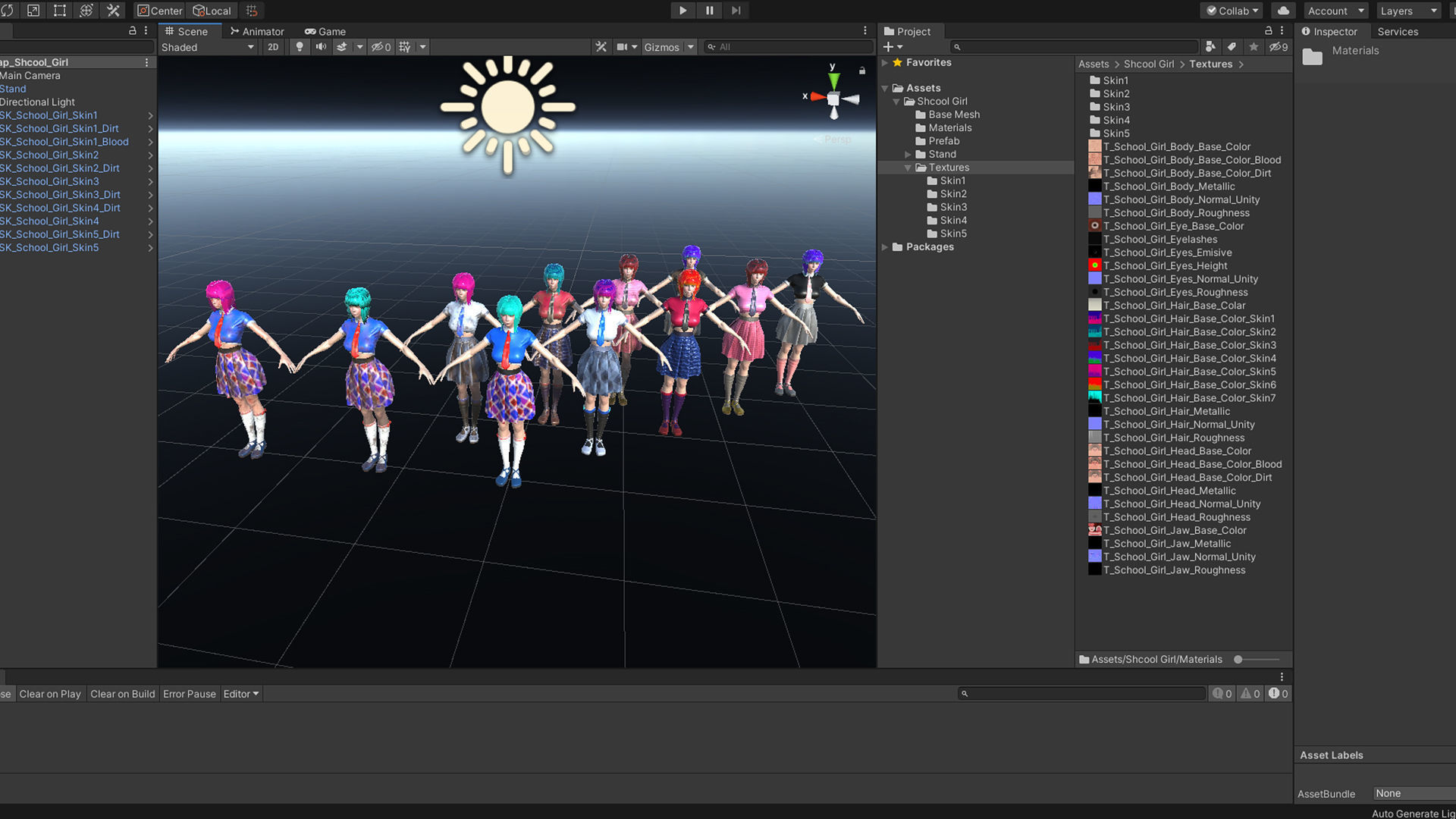 Shcool Girl GAME READY 3D Character Low-poly 3D model_34