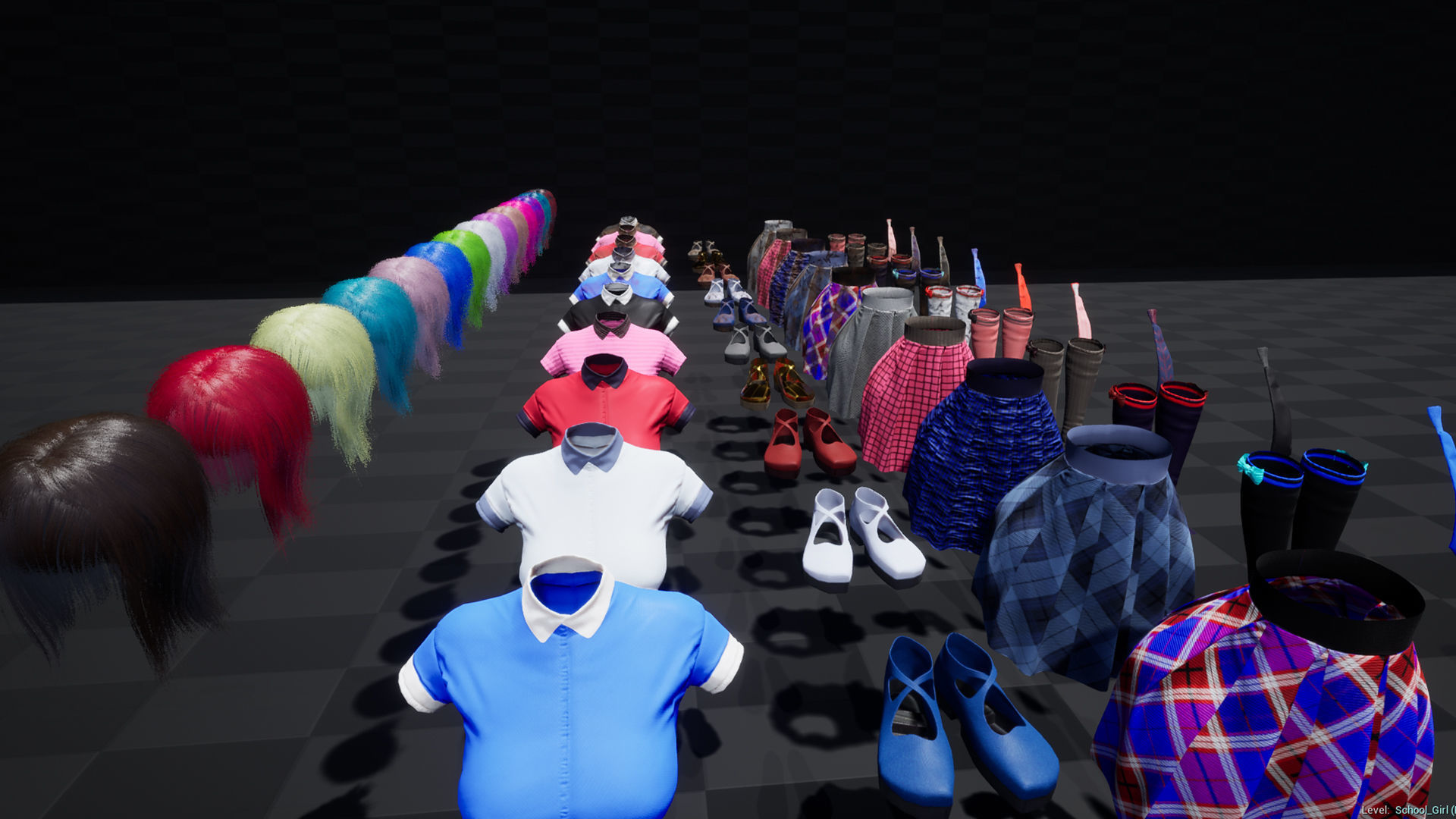 Shcool Girl GAME READY 3D Character Low-poly 3D model_23