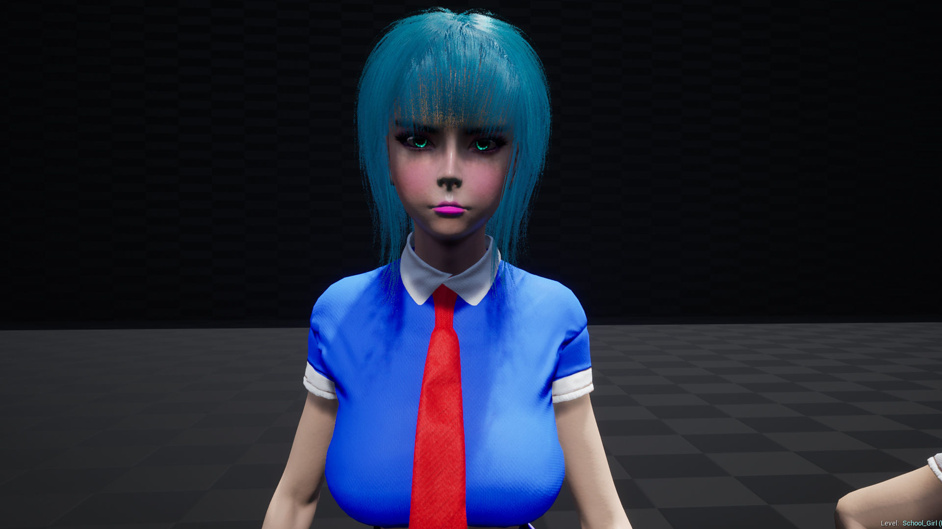 Shcool Girl GAME READY 3D Character Low-poly 3D model_35