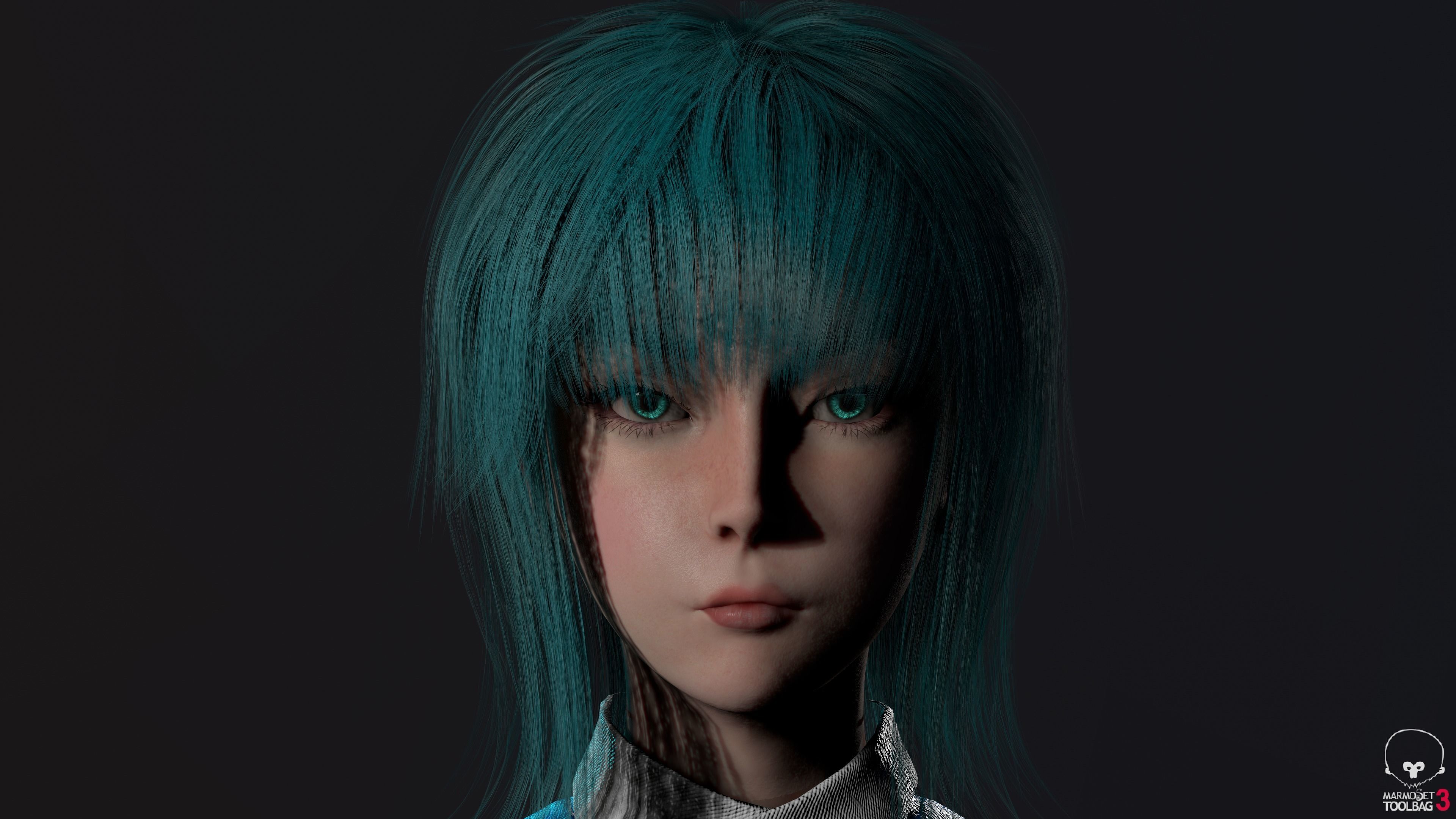 Shcool Girl GAME READY 3D Character Low-poly 3D model_4