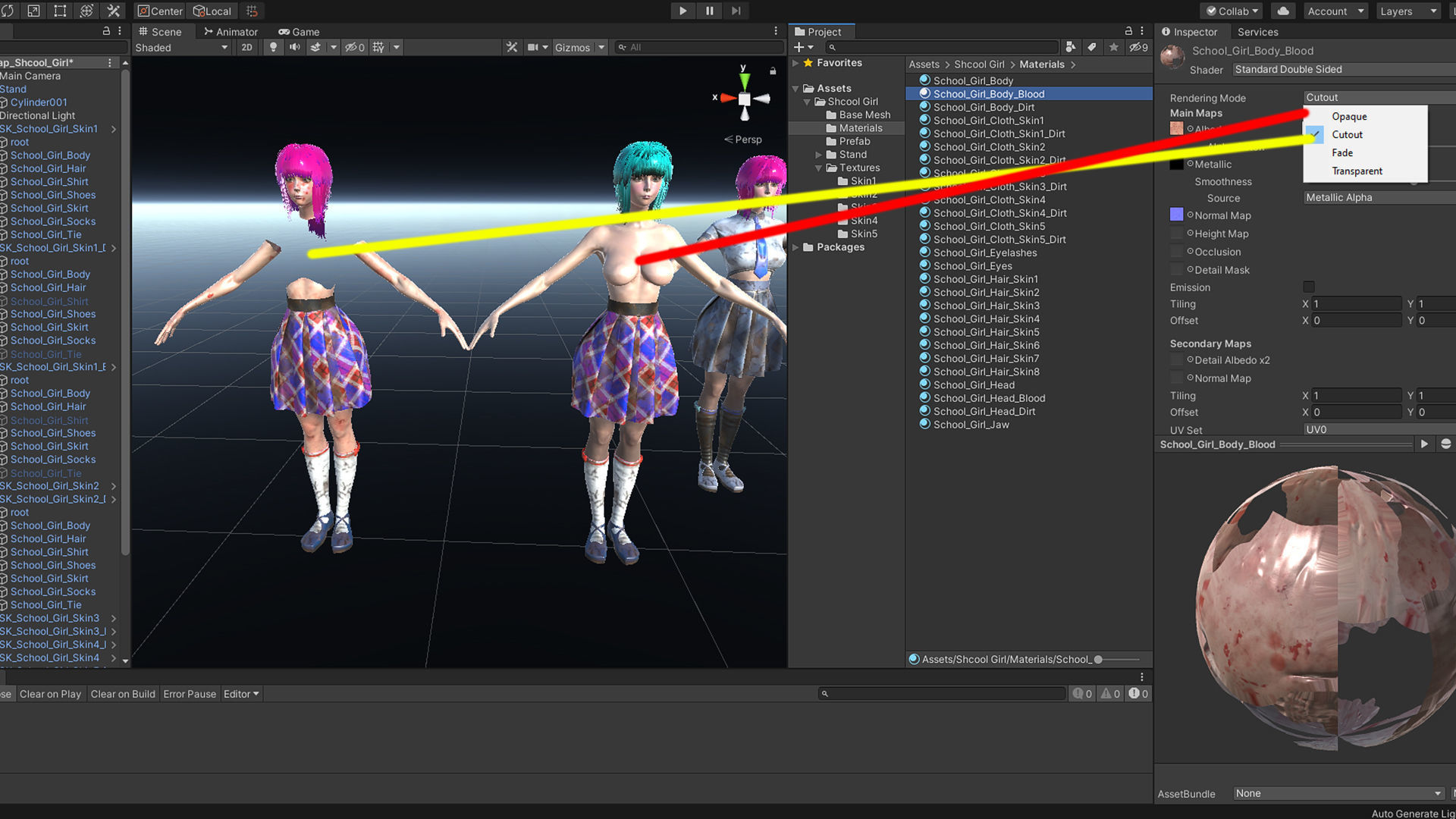 Shcool Girl GAME READY 3D Character Low-poly 3D model_32